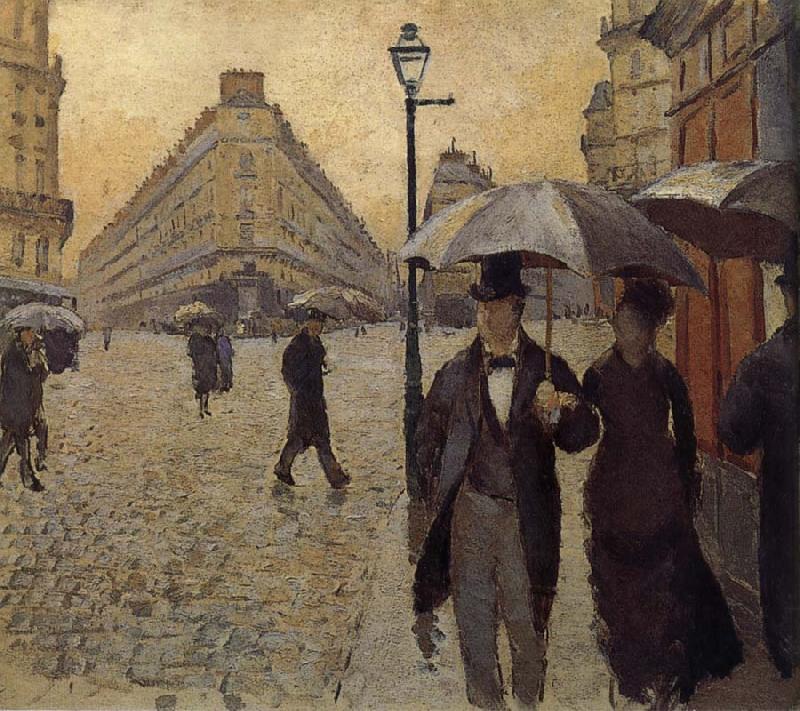Gustave Caillebotte Study of the raining at Paris street oil painting image